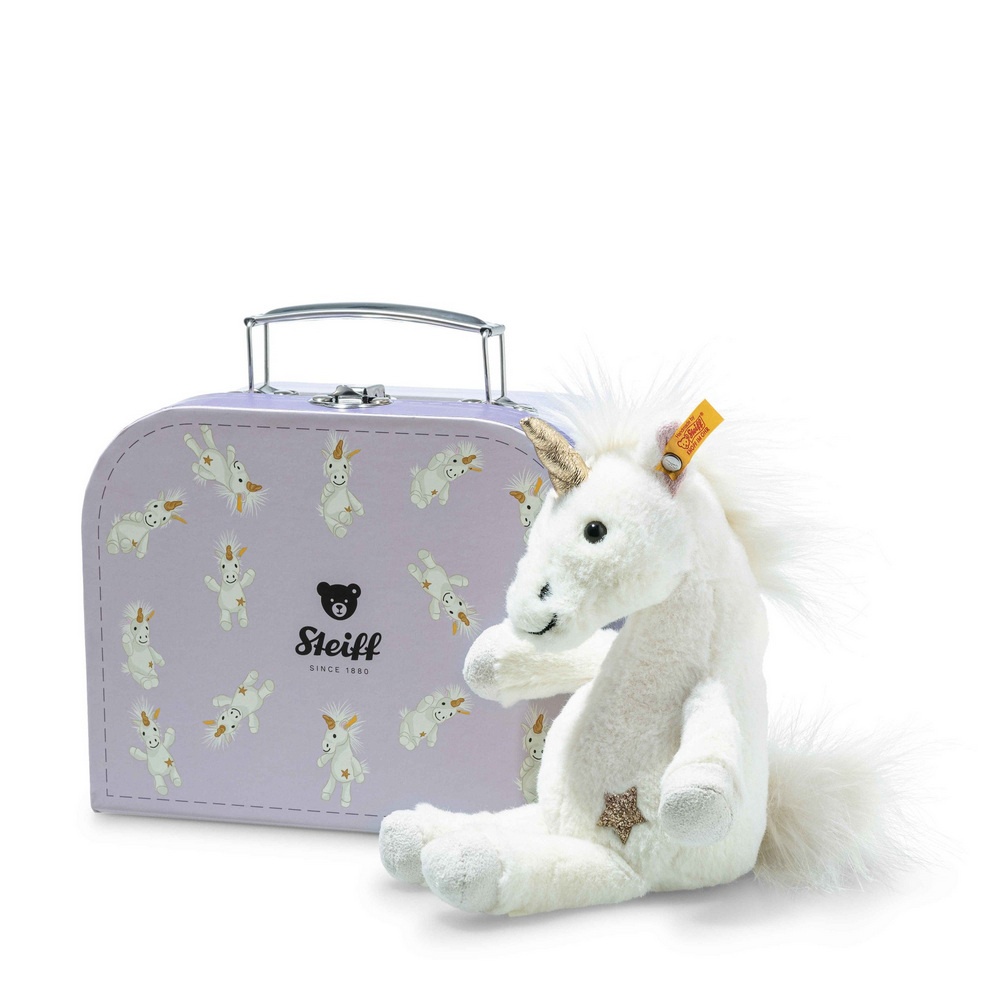 Steiff wճ}: Unica dangling unicorn in suitcase